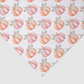 Kute Herfst Zacht Roze en Oranje pompoen Tissuepapier (Detail)