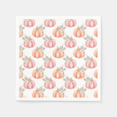 Kute Herfst Zachte roze en Oranje pompoenen Servet (Voorkant)