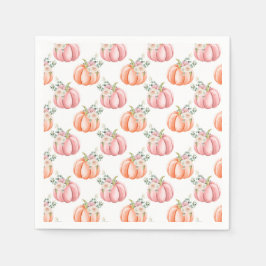 Kute Herfst Zachte roze en Oranje pompoenen Servet