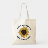 Kute herfstzonnebloem met notering tote bag (Achterkant)