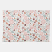 Kute Herhaal Floral Pink Cream Botanische Afdruk Theedoek (Horizontaal)
