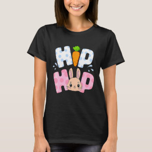 Kute Hip Hop Bunny met wortel Happy Paast voor K T-shirt