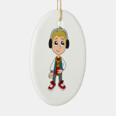 Kute hip hop kind cartoon sierman keramisch ornament (Rechts)