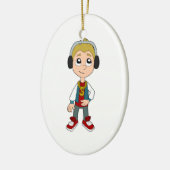 Kute hip hop kind cartoon sierman keramisch ornament (Links)
