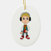 Kute hip hop kind cartoon sierman keramisch ornament (Achterkant)
