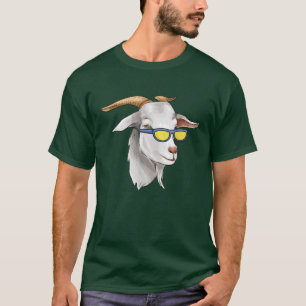 Kute Hippie Goat Head-design, het grootste deel va T-shirt