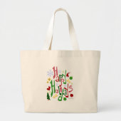 Kute Holiday Kerstslogan Grote Tote Bag (Voorkant)