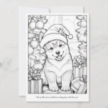 Kute Hond Kerstboom Kunst Kleurplaat