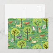 Kute honden in het Briefkaart van het Dog Park (Voorkant / Achterkant)