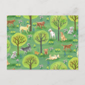 Kute honden in het Briefkaart van het Dog Park (Voorkant)