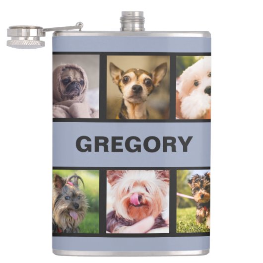 Kute honden of aangepaste Flenzen voor FOTO's Heupfles (Geopend)