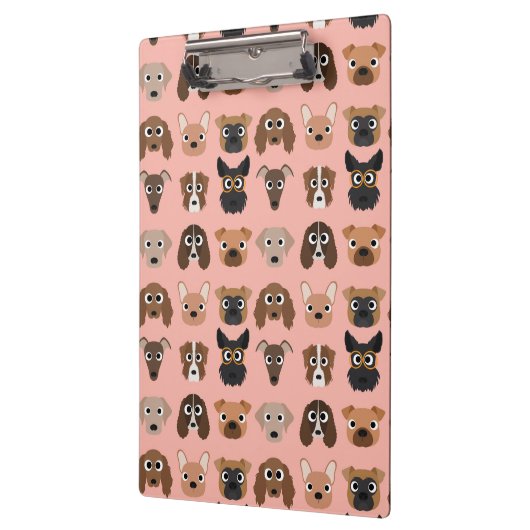 Kute honden op roze klembord (Links)