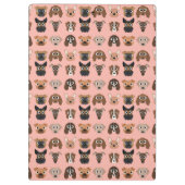 Kute honden op roze klembord (Achterkant)