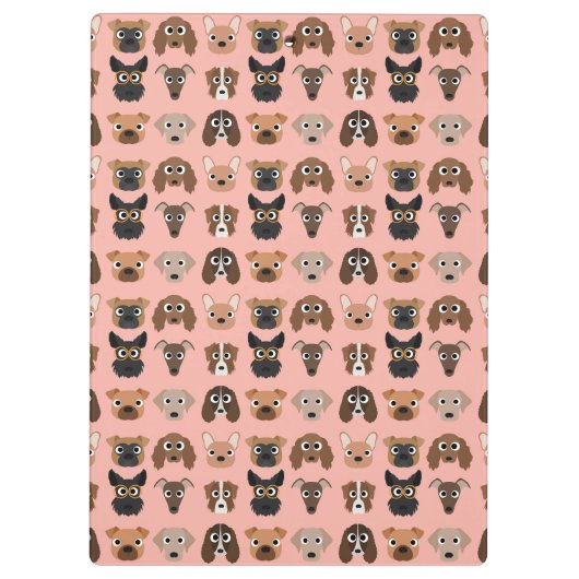 Kute honden op roze klembord (Achterkant)