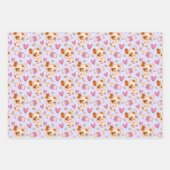 Kute honden Varkens Kippen Papier set van 3 Inpakpapier Vel (Voorkant)