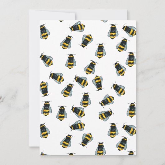 Kute honey bee babydouche kaart (Achterkant)