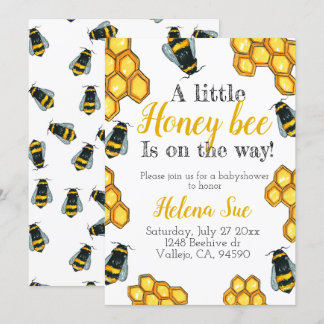 Kute honey bee babydouche kaart