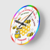Kute Honey Bee, leuk design motivatie slogan Ronde Klok (Hoek)