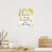 Kute Honey Bees First 1st Birthday Welcome Sign Poster (Keuken)