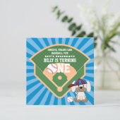 Kute honkbal puppy Dog 1e verjaardag Kaart (Staand voorkant)