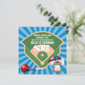 Kute honkbal puppy Dog 1e verjaardag Kaart (Staand voorkant)