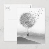 Kute Hot Air Ballon Dandelion Seeds Baling Briefkaart (Voorkant / Achterkant)