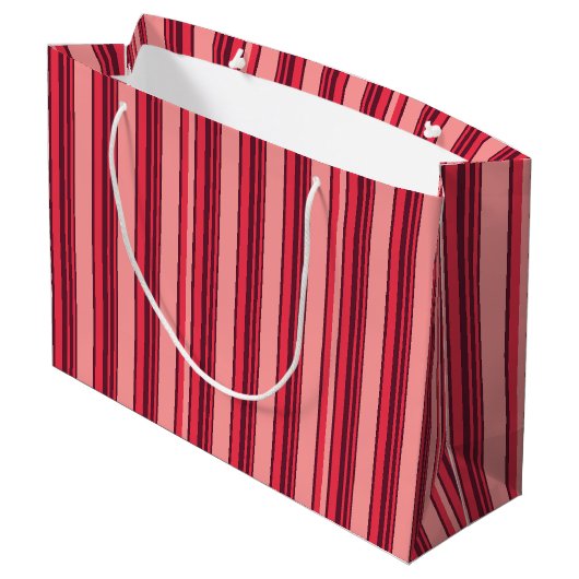 Kute hotroze strepen groot cadeauzakje (Achterkant Gekanteld)