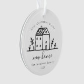 Kute House Doodle Eerste Kerstmis in New Home Ornament (voorkant)