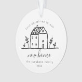 Kute House Doodle Eerste Kerstmis in New Home Ornament (voorkant)