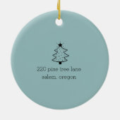 Kute House en kerstbomen Nieuwe thuisnaam Cer Keramisch Ornament (Achterkant)