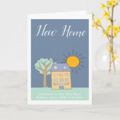 Kute House en Tree Thuisgepersonaliseerde nieuwe w Kaart (Gele Bloem)