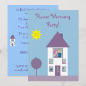 Kute &  House Warming Party Kaart (Voorkant / Achterkant)