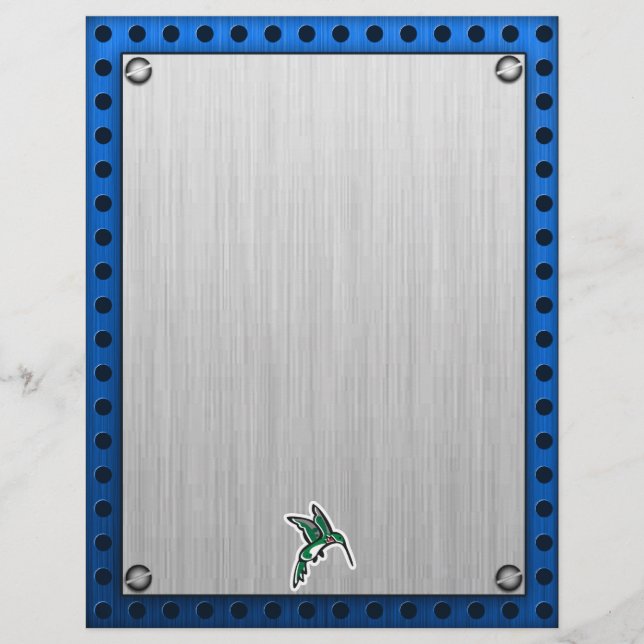 Kute Hummingbird; metaal-look (Voorkant)