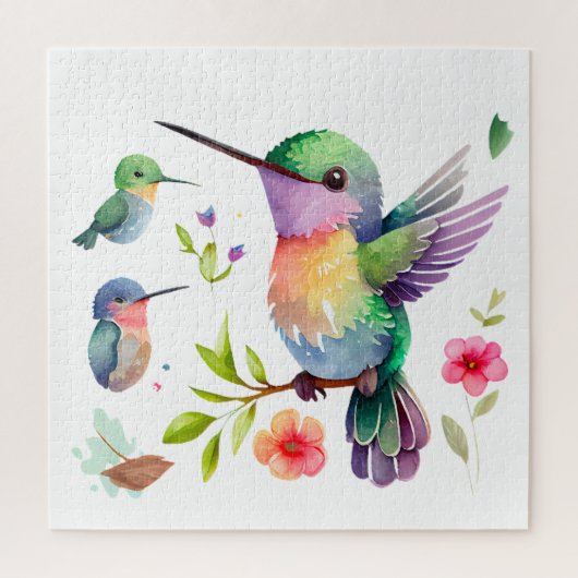 Kute Hummingvogels voor vogelovers op Legpuzzel (Verticaal)