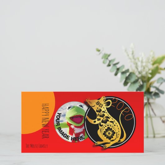 Kute Humoureuze Rat Paper 2020 RHGC Feestdagenkaart (Staand voorkant)