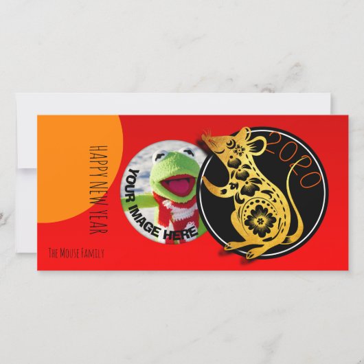 Kute Humoureuze Rat Paper 2020 RHGC Feestdagenkaart (Voorkant)