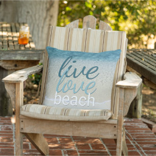 Kute Inspirerend Live Love Beach Quote Buitenkussen