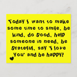 Kute Inspirerend Quote Print Yellow Briefkaart