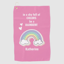 Kute Inspirerend Rainbow Quote - Kinder Golfhanddo Golfhanddoek