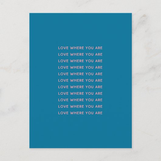 Kute Inspirerend Uplifting Words Typography Blue Briefkaart (Voorkant)
