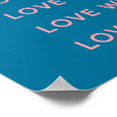 Kute Inspirerend Uplifting Words Typography Blue Poster (Hoek)