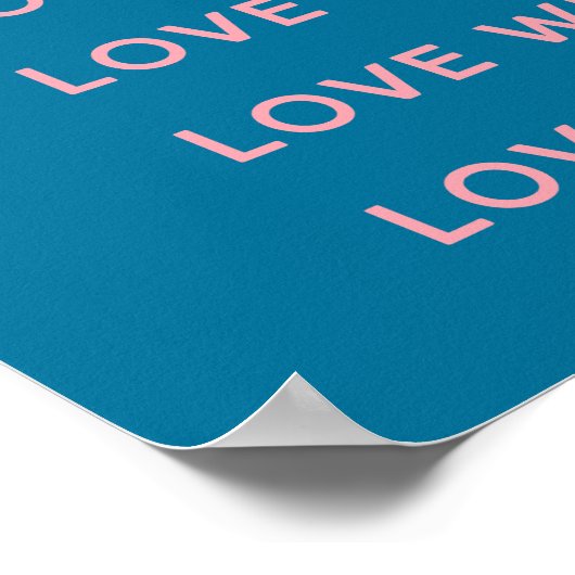 Kute Inspirerend Uplifting Words Typography Blue Poster (Hoek)