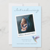 Kute Instant Photo Moderne Multiple 3 Foto Birth Aankondiging (Voorkant)