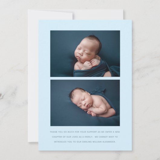 Kute Instant Photo Moderne Multiple 3 Foto Birth Aankondiging (Achterkant)