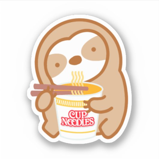 Kute Instant Ramen Noodle Soup-sleuf Sticker (Voorkant)