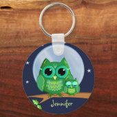 Kute is verschuldigd op een tak en aangepaste sleu sleutelhanger (Voorkant)