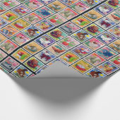Kute Japan Year of Animal Stamps Pattern Cadeaupapier (Hoek)
