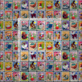 Kute Japan Year of Animal Stamps Pattern Stof (Delen)