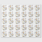 Kute Japans Lucky Cat Art Wrapping Paper Cadeaupapier (Vlak)