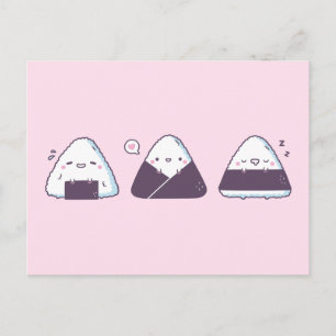 Kute Japanse Food Onigiri Rice Balls Funny Briefkaart